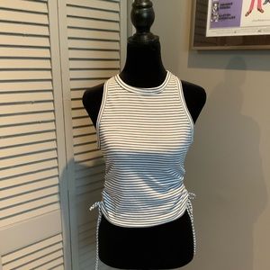 Gaze, Blue & White, Tie Tank, Medium